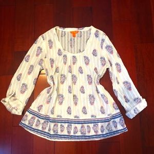 Joe Fresh paisley bohemian long sleeve blouse